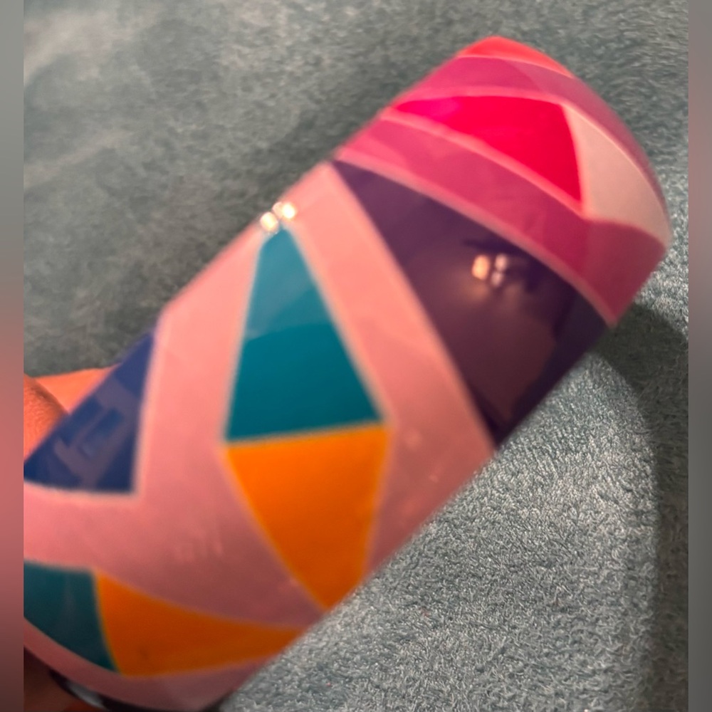 Colorful Geometric Cuff Bangle Set - Picture 13 of 14